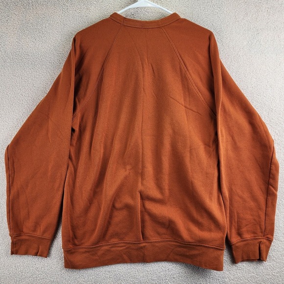 Starbucks Embossed Logo Sweatshirt Mens XL Burnt Orange Fleece Raglan - Picture 3 of 8
